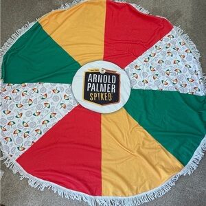 Arnold Palmer Spiked Round Beach Towel - Red, Green, Yellow
